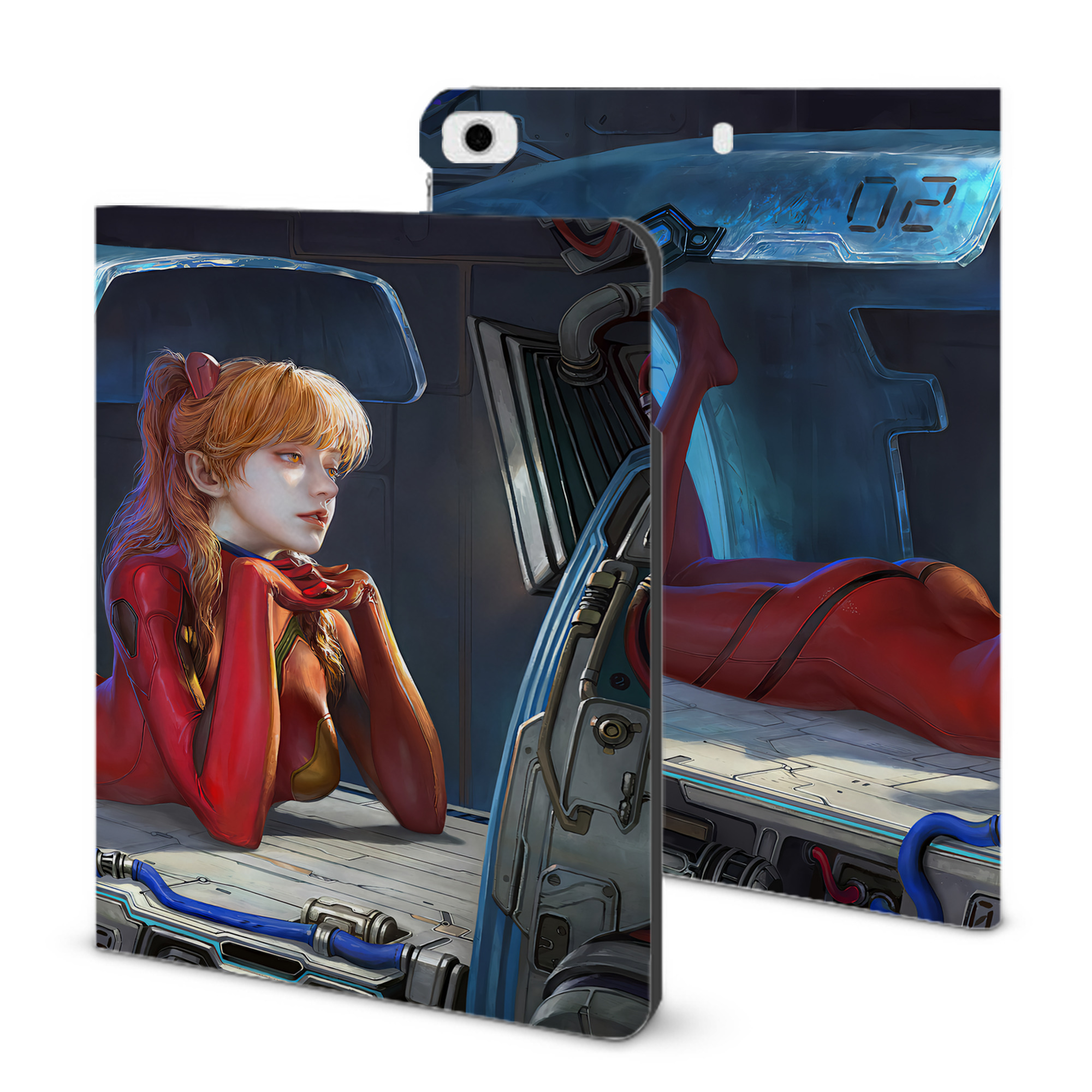 （画像用） EVA 新世紀エヴァンゲリオン IPad ケース ブック型 PUレザー TPU 耐衝撃 軽量 薄型 ペン収納なし 全面保護 IPad 各モデル対応
